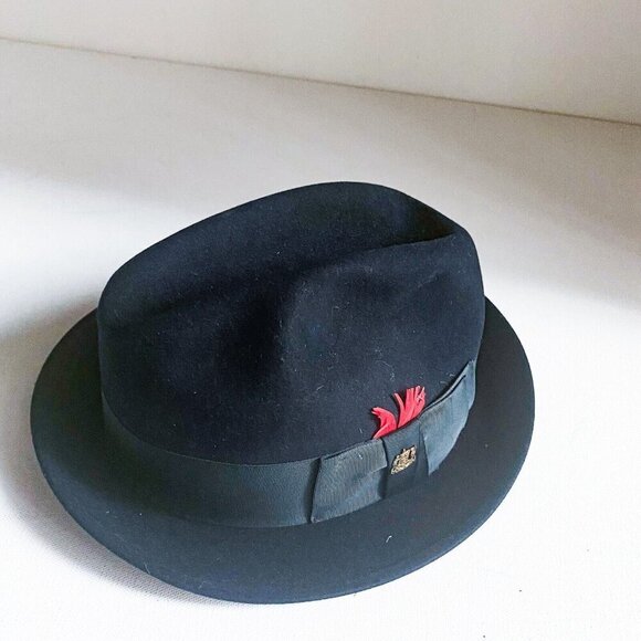 Vintage  Imperial Stetson navy Blue Wool Fedora 7 - Picture 2 of 9